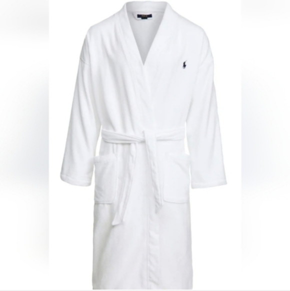 Polo Ralph Lauren Other - Mens Polo Ralph Lauren Bath Robe Size L/XL White Terry Cloth Pony Horse